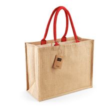 natural jute bag with wooden handle