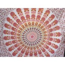 Hand Blocked Print Bohemian Wall Decor Mandala Tapestry