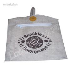 printed jute envelop pouch