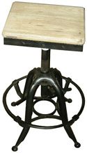 square wooden iron adjustable stool
