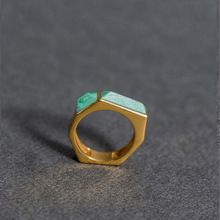 Gold Plated Ring with Chrysoprasee