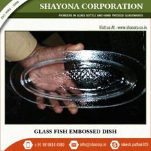Clear Glass Fish Embossed Dish