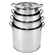 Drum shape SS sauce pot with SS lid