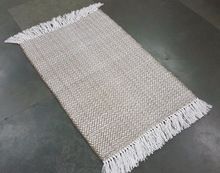 cotton jaquard cheveron design durry rug