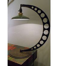 Industrial Half Moon Cast Iron Table Lamp