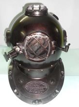 Black Antique Finish Steel Metal Mark V Marine 18 inch Decorative Diving Helmet