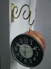 Bronze embossed Double Side Station Wall Clock