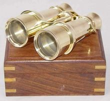 Nautical Brass Binocular in Wood Box 