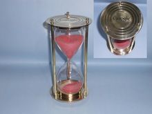 Nautical Brass Hourglass Sand Timer with Logo