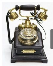Old-fashioned office Decorative Desk Wooden Telephone 