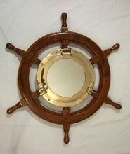 Smart Gift Ship Wheel Porthole Mirror,