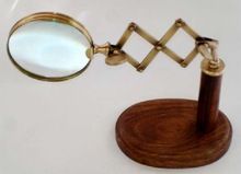 Wooden Stand Brass Magnifier