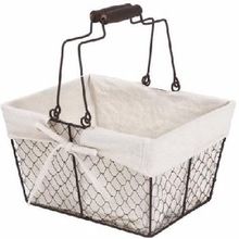CHEAP WIRE BASKET WITH BURLAP LINER