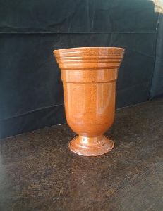 GLAZED ANTIQUE TWO TONE METAL URN PLANTER