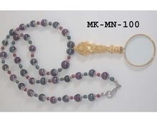 Beaded Necklace With Magnifying Glass Pendant