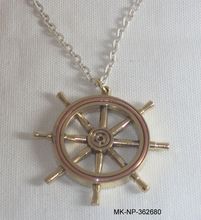 Brass Copper Ship Wheel Pendant Charm