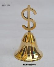 Brass Dollar Sign Handle Bell