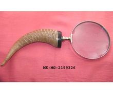 Hand Held Magnifying Glass With Natural Horn Handle