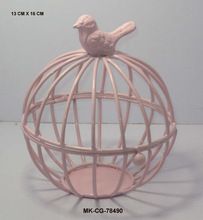 Pink Decoration Cage With Bird On Top
