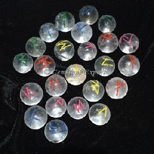Crystal Quartz Colorful Futhark Rune Divination Set