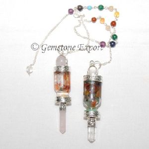 Gemstone Bottle Chakra Pendulums