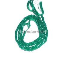 Gemstone Green Onyx Faceted Rondelle Gems Beads