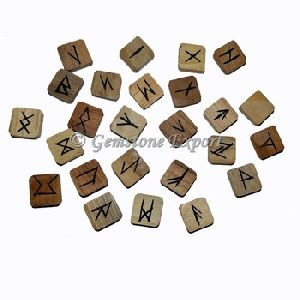 Gemstone Wooden Rune Set