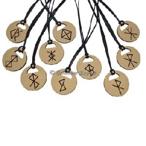 Zodiac Sign Symbols Wooden Pendant