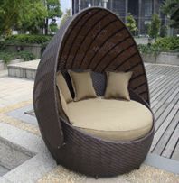 Rattan Outdoor Sun Lounge Bed