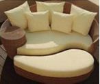 Round bed with cushion