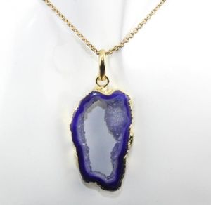 Natural Geode Druzy Necklace