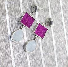 Silver Plated Purple  Earring