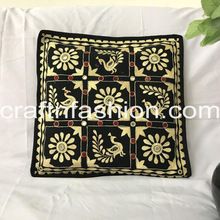 Heavy Mirror Work Pillow Cover