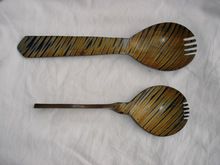hand made horn spoons with beautiful patterns
