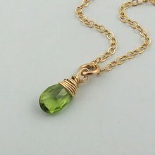 Peridot Hydro Shimmers Teardrop Pendant