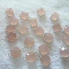 pink chalcedony gemstone connector