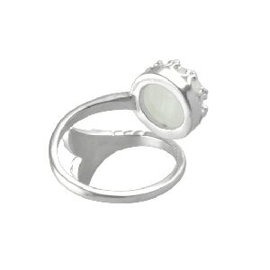 Rainbow Moonstone Ring Fishtail silver Ring