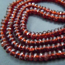 Semi-Precious Roundel Faceted Loose Gemstone Garnet Beads