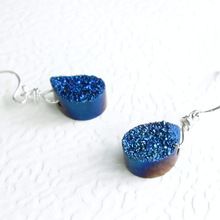 Titanium Blue Druzy Earrings