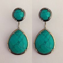 turquoise drop stud earring