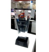 Crystal Award Clear Glass Trophy