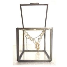 Iron Glass Square Jewelry Box