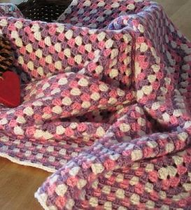 Handmade Pink Crochet Knitted Baby Soft Blanket