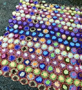 Multicolor Vintage Handmade Crochet Baby Throw Blanket