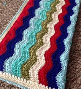 popcorn stitch baby throw multicolor hand knitted blanket