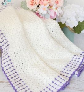 Purple Trim Soft Baby Blanket
