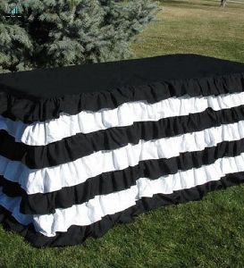 Stripe Event Decor Striped Ruffle Tablecloth