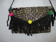 embroidered tribal clutch