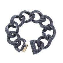 Black Spinel Gemstone Link Chain Bracelet