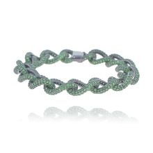 Green Gemstone Link Chain Bracelet